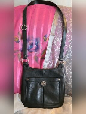 Coach Penelope Black Pebbled Leather Crossbody Bag (2011)